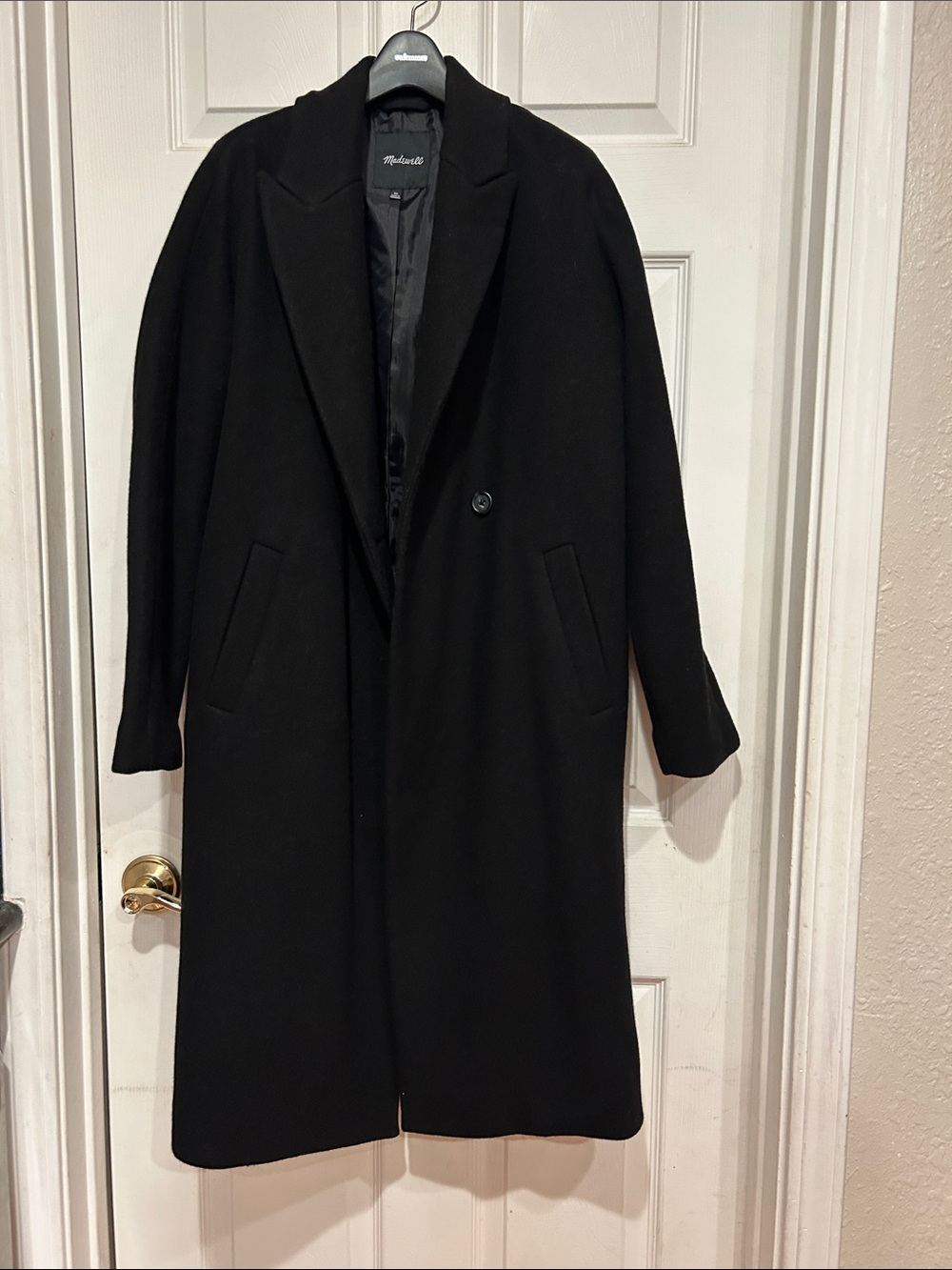 Madewell Women’s Black Long Wool Pea Coat